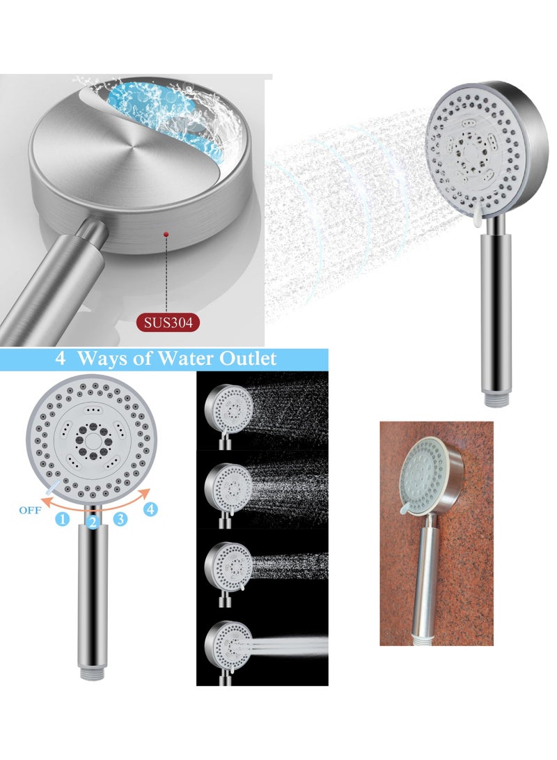 100% Professional choice Stainless steel shower head with heat-resistant nickel hose for available service - Image 2